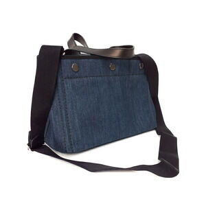 Prada Denim bag Blue City matching Calf Navy Bag tote denim pouch